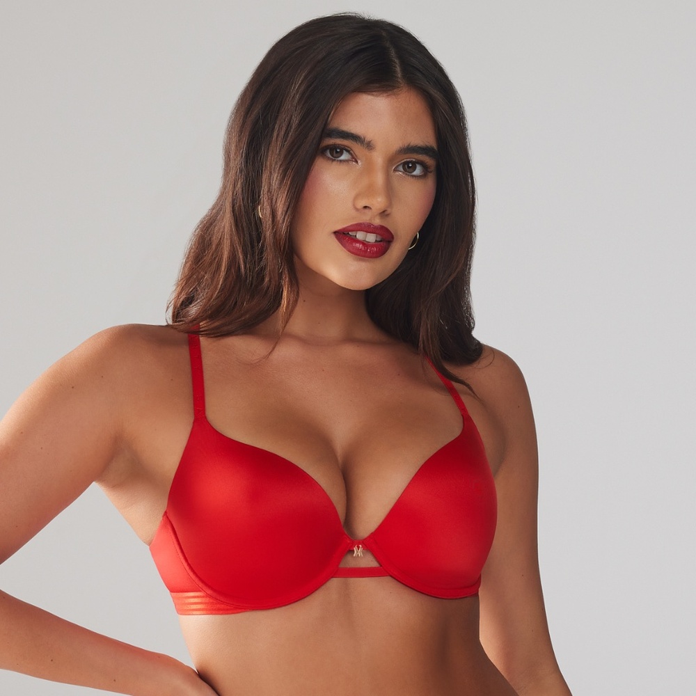 NWT Savage X Fenty Core Microfiber T-Shirt Bra in Goji Berry Red 36D - Picture 3 of 7